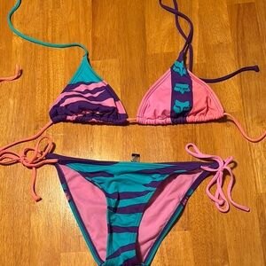 Fox Racing Pink and Purple Bikini Set